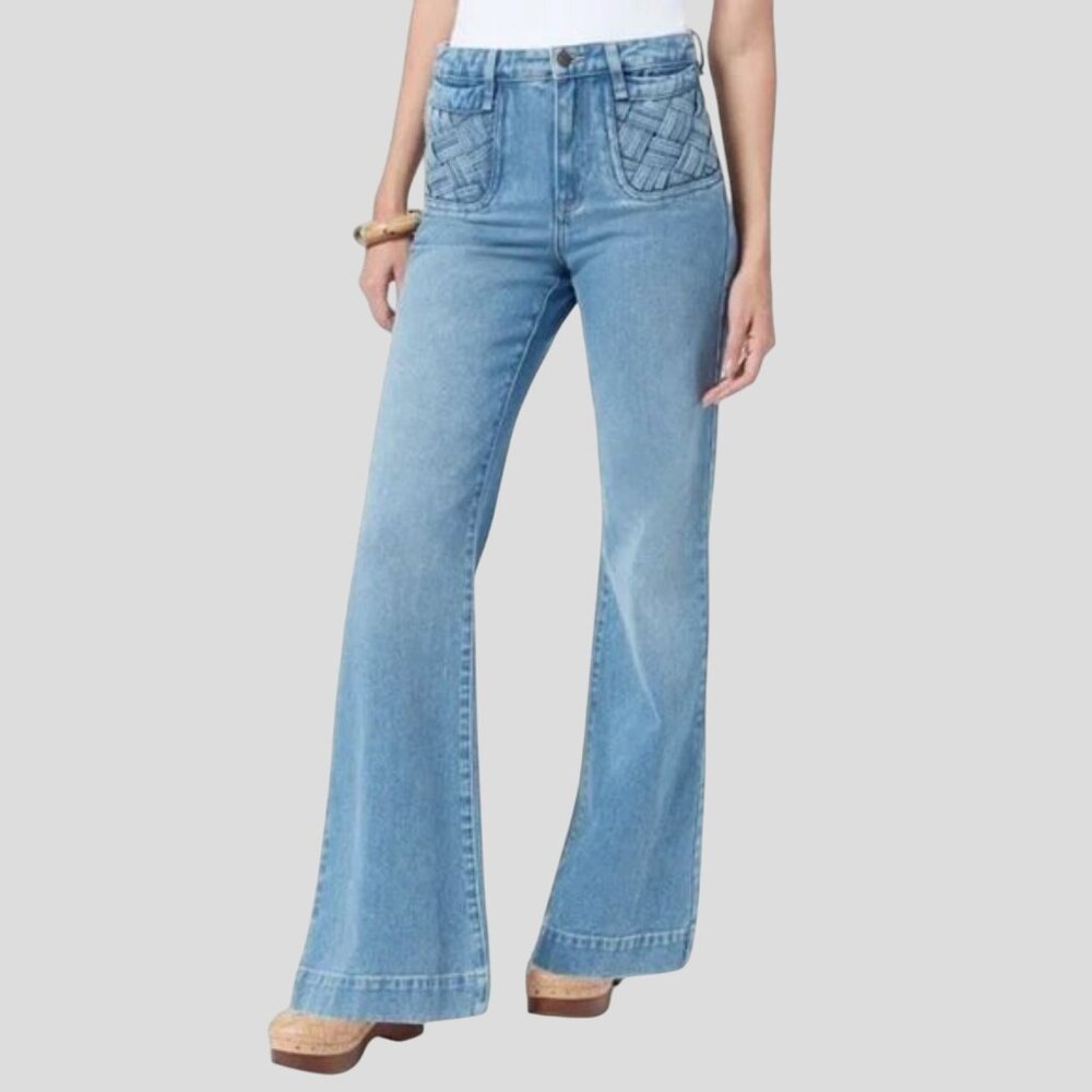 Sam Edelman Braided Pocket Bay High Rise Flare Jeans